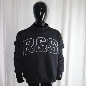 Sudadera R&S BLACK con Cuello Alto, 100% Algodón, Color NEGRO, Apliques Bordados, CLUSH SPORTS, Invierno - Product Image 3