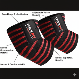 Soporte de Codo Deportivo Profesional Rexfit, Neopreno de 5 mm para Entrenamiento en Gimnasio, Levantamiento de Pesas y Protección de Articulaciones - Product Image 6