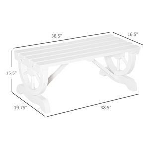 Panca da Giardino Bianca a 2 Posti con Ruote per Veranda e Patio Esterno - Product Image 3
