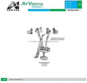 Retractor <span class=keywords><strong>Henner</strong></span> (Lempert) A-1 VERITAS de Alta Calidad, 2 Pares de Cuchillas, Cuchilla Central, Clip Hemolock Manual Reutilizable, Instrumento Quirúrgico - Product Image 5