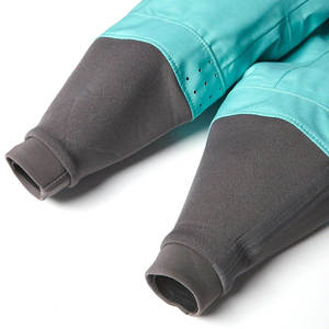 Unisex Teal Waterproof <b>Work</b> Coverall With Black Accents And Adjustable Waist <b>Belt</b> For Industrial Use - Product Image 6