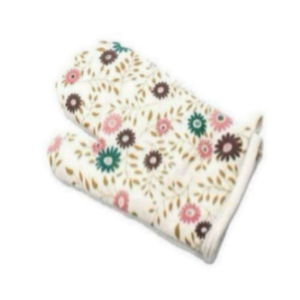 100% Organic Cotton Classic Oven Mitts Customized Printed Pattern Heat-Resistant Washable Dishwasher Safe Eco-Friendly - Product Image 1