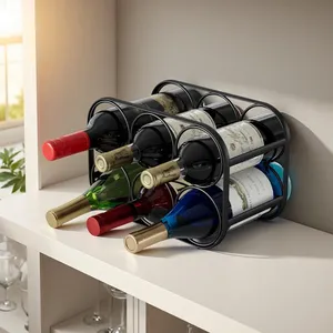 Custom Handmade Metal Wine Bottle Stand Elegant Iron Bottle Holder for Contemporary Home Furniture Interior Decoration Global - Product Image 2