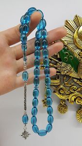 Chapelet musulman de luxe en résine aqua, fait main et écologique, pour les fournitures de fête - Product Image 3