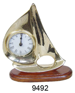 Ancre en laiton avec horloge sur socle en bois ancre nickelée/base noire inde fabricant et exportateur indien - Product Image 6