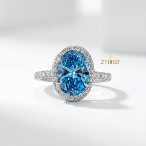 Anillo de compromiso y boda de oro de 14 quilates con diamante ovalado de laboratorio de claridad VS para mujer, estilo moderno - Product Image 4