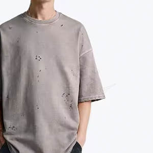 Vêtements de mode personnalisés, t-shirt pour homme avec effet usé, design personnalisé, manches longues, t-shirt pour homme avec effet usé - Product Image 6