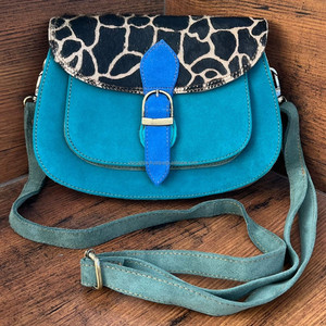 Nouvel arrivage de sac à main en cuir suédé recyclé à imprimé animal sac à main multicolore pour femmes sacs à bandoulière élégants à usages multiples - Product Image 3