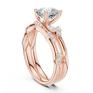 Vinson Project - Elegante Juego de Anillos de Boda Vintage Art Deco con Corte Asscher, Moissanita Certificada por GRA, Chapado en Oro de 14K sobre Acero Inoxidable - Product Image 3