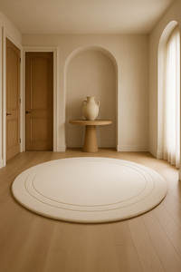 Handmade Modern Luxury Wool Rug pure white <b>round</b> Design Hand-Tufted <b>Carpet</b> Custom Washable PET Friendly Reversible Non-Slip for - Product Image 1