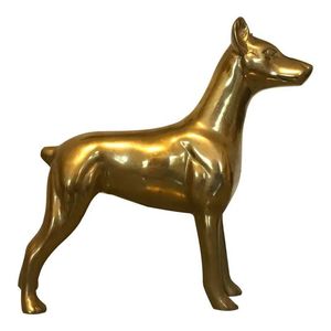 Sculpture de chien moderne en métal, pièce maîtresse pour la décoration de table basse, l'aménagement d'étagères de salon et la collection de cadeaux - Product Image 1