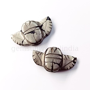 แมลงปีกแข็งแกะสลักด้วยมือทำจากไพร์ธรรมชาติพร้อมปีกลูกปัดอัญมณีสำหรับทำเครื่องประดับทำแมลงปีกแข็งสไตล์โบฮีเมียน - Product Image 4