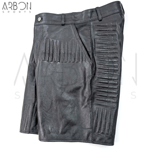 Shorts en cuir pour homme, nouvelle collection 2026, cuir véritable, qualité supérieure, sur mesure, design unique, confortable et tendance. - Product Image 4