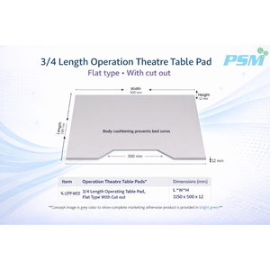 แผ่นรองโต๊ะผ่าตัด ขนาด 3/4 ความยาว แบบแบน มีช่องเจาะ - Product Image 3