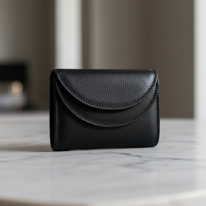 Portefeuille pour femme en cuir de chèvre noir WI 184, portefeuille en cuir véritable, qualité supérieure, durable, fin, élégant, option cadeau - Product Image 4