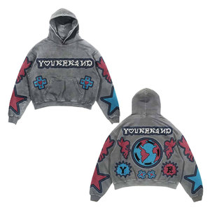Sweat à capuche de luxe personnalisé avec logo brodé en relief 3D, design urbain tendance, manches longues, 100 % coton, sweat à capuche d'hiver haut de gamme - Product Image 3