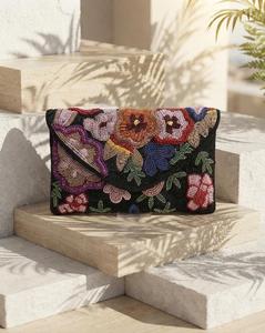 Bolsa de Almacenamiento Rectangular Multifuncional HASAN CRAFT, Hecha a Mano, con Cuentas Florales Rosadas, 100% Algodón, Moderna y de Lujo - Product Image 3