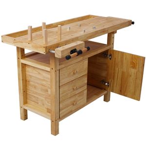 Il Set di 4 panca da lavoro in legno per Home Bar e officina include un morsetto da 12 pollici X 3 pollici e 20inchx4-3/4 \ "per lavori in Garage e lavorazione del legno - Product Image 3