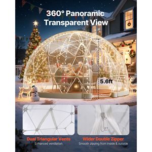 Tenda a Bolla Trasparente Mimetica 12x7.2ft Resistente alle Intemperie con Finestre in PVC per Uso Esterno - Product Image 2