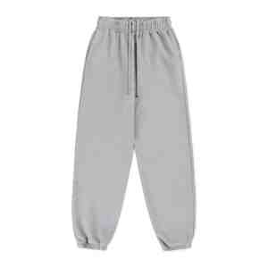 Pantalon de jogging personnalisé pour homme, en molleton de coton uni, coupe ample et oversize, brodé, style empilé, vierge - Product Image 1