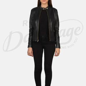 Custom Women's Slim Fit Sheepskin <b>Leather</b> <b>Jacket</b> | Genuine Soft <b>Leather</b> Biker Coat | De Vintage Lightweight Outerwear - Product Image 4
