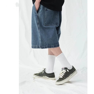 Men's Ripped Denim <b>Shorts</b> Moto Biker Ribbed Pleated Panel Distressed Washed Slim Fit Knee Length <b>Jean</b> <b>Shorts</b> Streetwear - Product Image 6