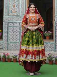 Precios Bajos, Últimos Modelos de Vestidos de Novia Afganos Vintage Kuchi, Vestidos Étnicos Gitanos Tribales Hasta la Rodilla, Ropa de Mujer Bohemia, Vestido Afgano - Product Image 2