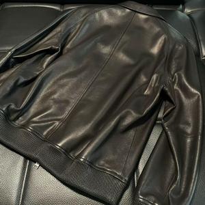 Chaqueta Bomber Slim de Cuero Genuino para Hombre, Cuello Alto, Cierre de Cremallera, Estilo Motero, Color Sólido, Otoño, Largo Regular, MANWA - Product Image 4