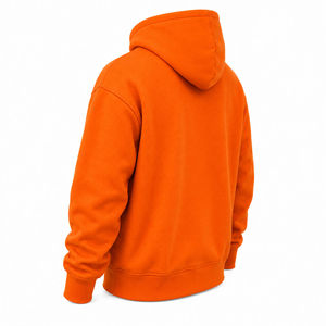 Sweat-shirt à capuche oversize orange pour homme, décontracté, couleur unie, en molleton bouclette, avec poche, manches classiques, tricoté, pour l'automne - Product Image 5