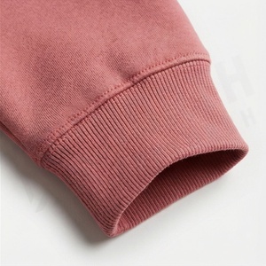 Unisex <b>Pink</b> Hooded <b>Tracksuit</b> Solid Color Casual Full Length Cotton Sweatshirt And Pants Set With Drawstring Closure - Product Image 6