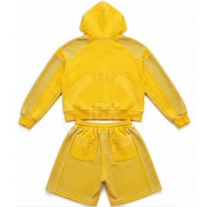 Stylish Windbreaker <b>Shorts</b> Set Raised Puff Print Hooded Jacket Elastic <b>Shorts</b> Windbreaker <b>Shorts</b> Set - Product Image 3