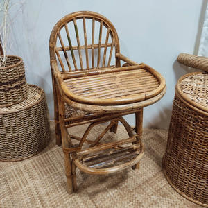 Chaise haute pour bébé en rotin naturel, nouveau design, prix le plus bas, pour nourrir les bébés, les enfants et les tout-petits - Product Image 2