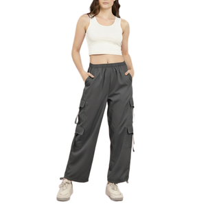 Wholesale Streetwear Plus Size Breathable Cargo Pants Loose Fit Jogger <b>Trousers</b> for Women Eco-Friendly <b>Drawstring</b> Closure Pants - Product Image 3