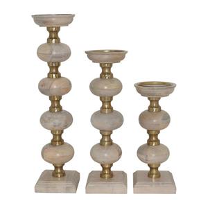 Juego de Portavelas Modernos Foxx con Base de Madera Esculpida en Capas, Portavelas Decorativos para Mesa de Comedor, Juego de 3 - Product Image 4