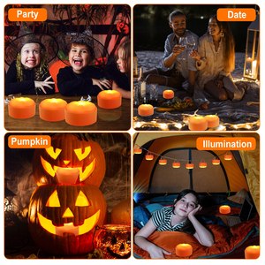 4-Pack luci di zucca a LED a batteria per Halloween modalità a 2 luci 4-Timer impostazione telecomando per feste decorazioni di zucca - Product Image 3