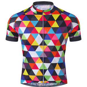 Men's <b>Cycling</b> Jersey Short Sleeve Bike Clothing Multicolored Diamond - Product Image 1