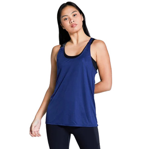 <b>Women's</b> <b>Black</b> Scoop Neck <b>Tank</b> <b>Top</b> Solid Color Breathable Knitted Sleeveless Casual <b>Top</b> - Product Image 3