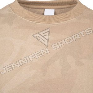 Sweat-shirt classique à col rond pour homme, personnalisé OEM, couleur unie, motif camouflage, hiver, décontracté, 100% coton, molleton, coupe ample - Product Image 2
