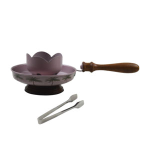 Brûleur d'encens en acier inoxydable de haute qualité, avec revêtement en poudre et finition en résine, poignée en bois et base antidérapante - Product Image 2