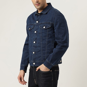 Veste en jean pour homme Oemr, style streetwear, grande taille, en cuir respirant et imperméable, avec col en denim tissé au crochet, effet délavé - Product Image 5