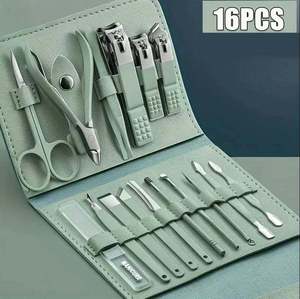 Kit de coupe-ongles professionnel en acier inoxydable 16 pièces, ensemble complet de manucure et pédicure, ciseaux, limes à ongles, pousse-cuticules - Product Image 6