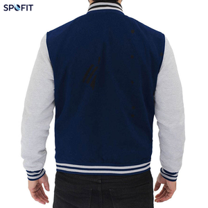 Chaqueta de lana para hombre, estilo Letterman, de invierno, delgada, de alta calidad, de secado rápido, transpirable, antibacteriana, con logo personalizado, teñida lisa, estilo urbano. - Product Image 5