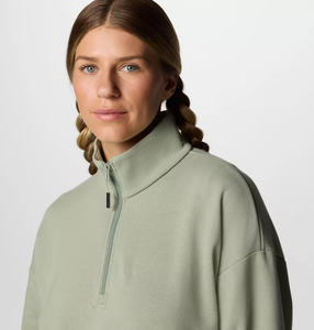 Sweat-shirt décontracté pour femme à manches longues, demi-zip, col montant, doublé, hiver, impression personnalisée, logo frontal, poche, OEM 2026 - Product Image 2