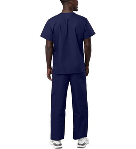 Custom Hospital <b>Scrub</b> Suit V Neck Top Matching Pants Professional Medical Uniform Set Unisex Design - Product Image 4