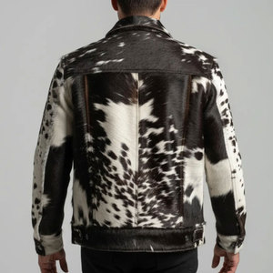 Chaqueta de cuero genuino de vaca para hombre, chaqueta de cuero de vaca premium, suave, cálida, informal. - Product Image 5