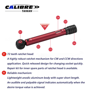 <span class=keywords><strong>Clé</strong></span> <span class=keywords><strong>dynamométrique</strong></span> réversible mini en aluminium TAIWAN CALIBRE 1/4" ou 3/8" avec échelle visuelle - Product Image 5