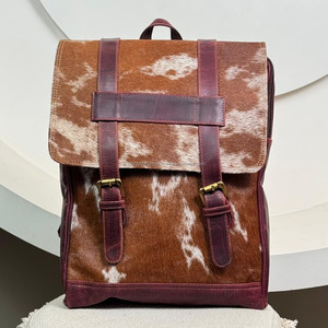 New High Quality Vintage Style Brown Full Grain Leather Backpack <b>Bag</b> Men's Cowhide Leather <b>Laptop</b> Backpack Zipper Closure Travel - Product Image 4