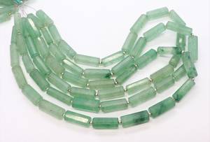 Natural Green Strawberry Quartz Faceted Pipe Shape Beads 7x20 MM Tube Shape Strawberry Quartz Beads <b>Gemstone</b> Beads For Jewelry - Product Image 5