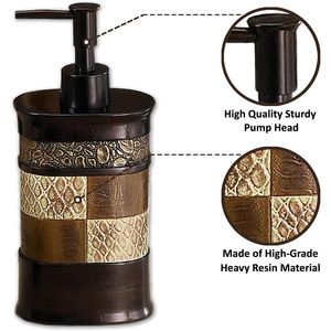 Set di Accessori per Bagno Moderno e Lussuoso in 4 Pezzi, Stile Zambia, Dispenser Sapone, Bicchiere, Portaspazzolino, Portasapone - Product Image 2