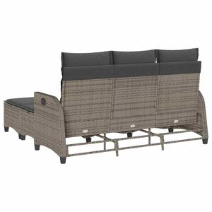 Divano da 3 pezzi in Rattan grigio a forma di L con cuscini - Product Image 6